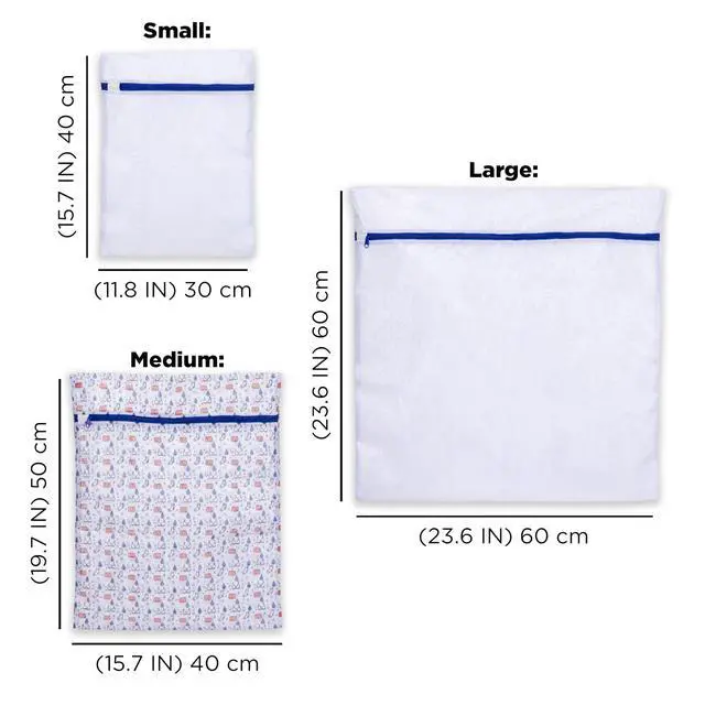 Alt view image 6 of 6 - Delicate Clothes Mesh Wash Bags for Wash Machine, 3 Pack (Small, Medium, and Large), Protects from Snagging, Tangling & Wear