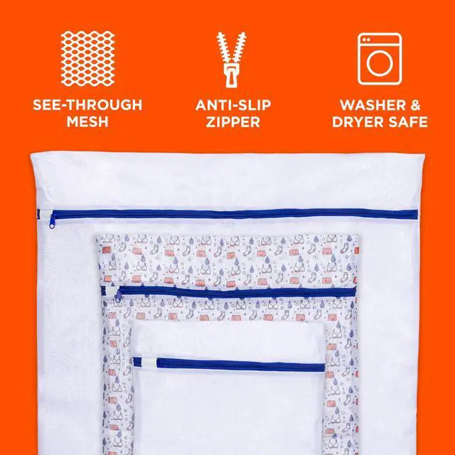 Alt view image 5 of 6 - Delicate Clothes Mesh Wash Bags for Wash Machine, 3 Pack (Small, Medium, and Large), Protects from Snagging, Tangling & Wear