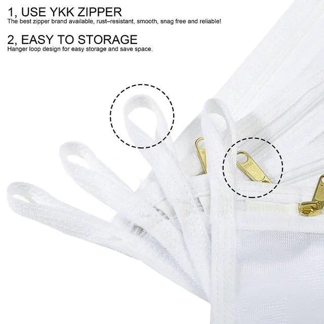 Alt view image 3 of 7 - Delicates Laundry Bags, Bra Fine Mesh Wash Bag for Underwear, Lingerie, Bra, Pantyhose, Socks, Use YKK Zipper, Have Hanger Loops (White, 1 Large & 1 Medium)