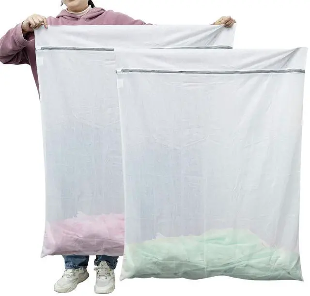 Main image of 2 Pack Extra Large Mesh Laundry Bag 43 x 35 in XXXXL Washing Bag for Bedding, Blankets, Clothes, Pet Items, Travel & Storage Washer Protector Bag for Washing Machine