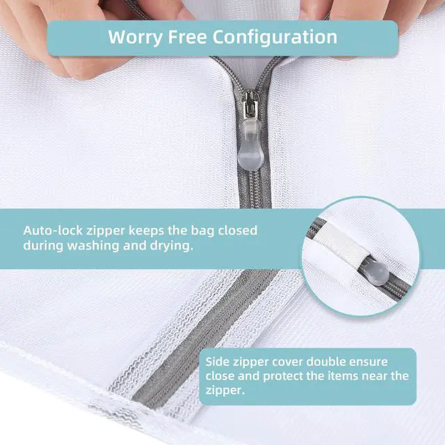 Alt view image 3 of 5 - 2 Pack Extra Large Mesh Laundry Bag 43 x 35 in XXXXL Washing Bag for Bedding, Blankets, Clothes, Pet Items, Travel & Storage Washer Protector Bag for Washing Machine