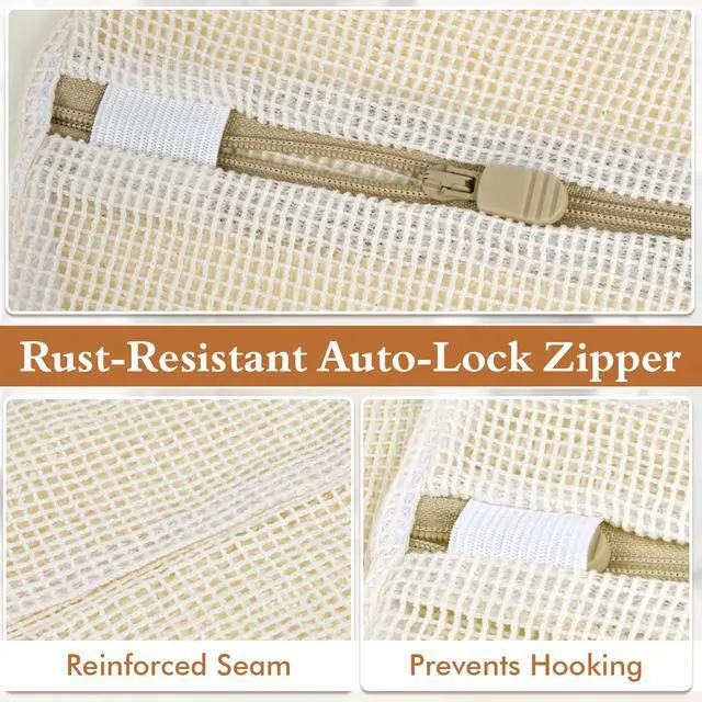 Alt view image 3 of 7 - Natural Cotton Mesh Laundry Bags 12x16" 3-Pack,Gentle Wash for Lingerie, Baby Clothes & Travel Essentials