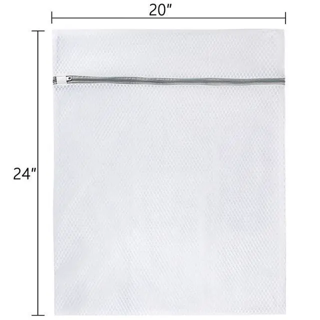 Alt view image 2 of 7 - XL Large Mesh Laundry Bags, 2 Pack 20 x 24 Inches Honeycomb Mesh Wash Bags for Washing Machine, Delicates Clothes, Sweater, Coats, Stuffed Toys, Blanket (White)