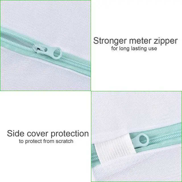 Alt view image 4 of 7 - Mesh Laundry Bag for Delicates 2 Pack Garment Wash Bag 24 x 32 inch Zippered Large Washing Machine Bags for Sweater Dirty Clothes Washer College Dorm Organizer Don't Drying, Melting 140-176