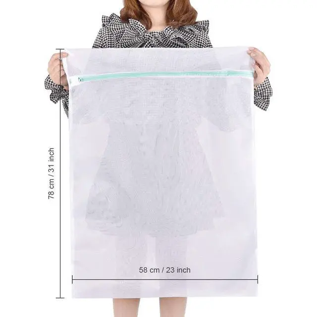 Alt view image 7 of 7 - Mesh Laundry Bag for Delicates 2 Pack Garment Wash Bag 24 x 32 inch Zippered Large Washing Machine Bags for Sweater Dirty Clothes Washer College Dorm Organizer Don't Drying, Melting 140-176