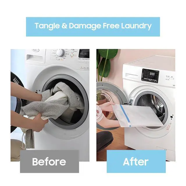 Alt view image 6 of 7 - 4 Pack Large Fine Mesh Laundry Bags for Delicates, 2pcs 24" x 24" & 2pcs 20" x 24" Extra Large Washing Machine Bags with Auto-Lock Zipper, Protective Wash Bag for Bedding Garments Travel Storage