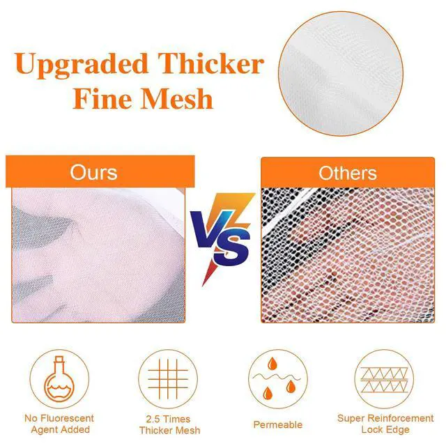 Alt view image 5 of 7 - Fine Mesh Laundry Bags for Delicates, 3 Pack (2L+1M) Reusable Wash Bags with Sturdy Zippers, Durable Net Washing Bags for Lingerie, Bra, Sock, Underwear, Baby Clothes, Travel Organizer