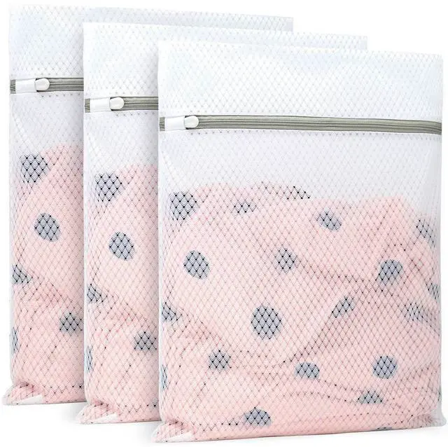 Main image of 3Pcs Durable Diamond Mesh Laundry Bags for Delicates 12 x 16 Inches