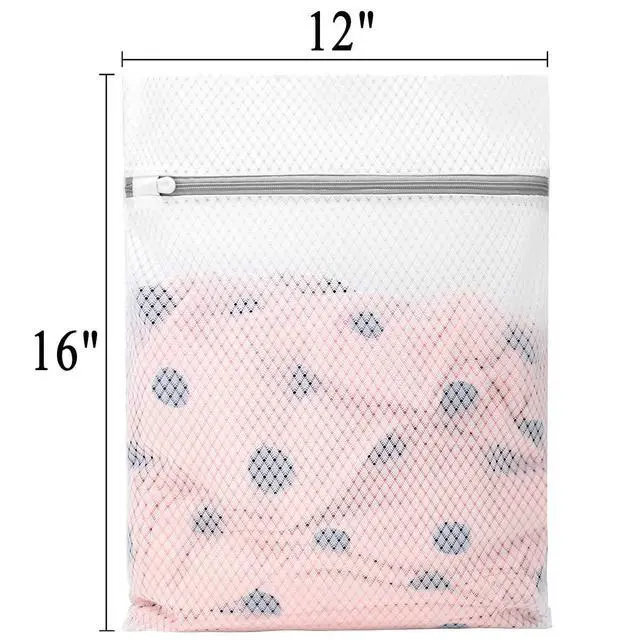 Alt view image 5 of 6 - 3Pcs Durable Diamond Mesh Laundry Bags for Delicates 12 x 16 Inches