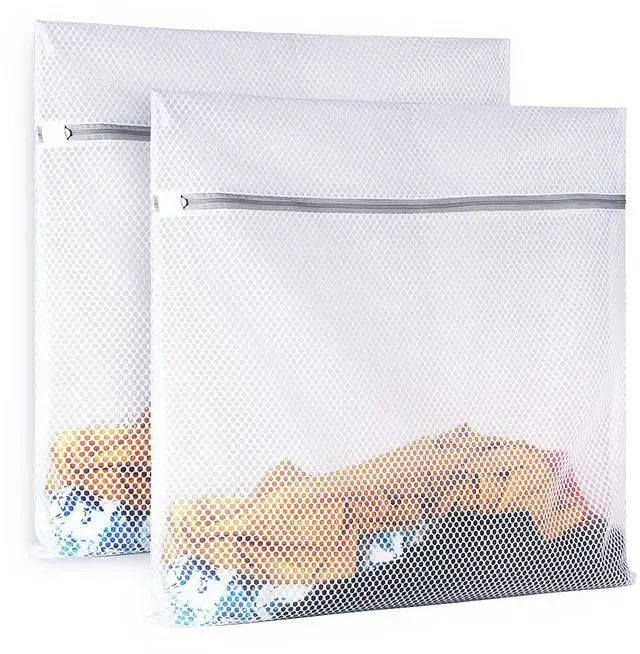 Main image of 2 XX-Large Honeycomb Mesh Laundry Bag Delicates Durable for Washing Machine,24 x 24 Inches lingerie bags for Laundry, Travel Storage Organize Bag for Cotton Clothes,Sheet,Sweater, Shoes