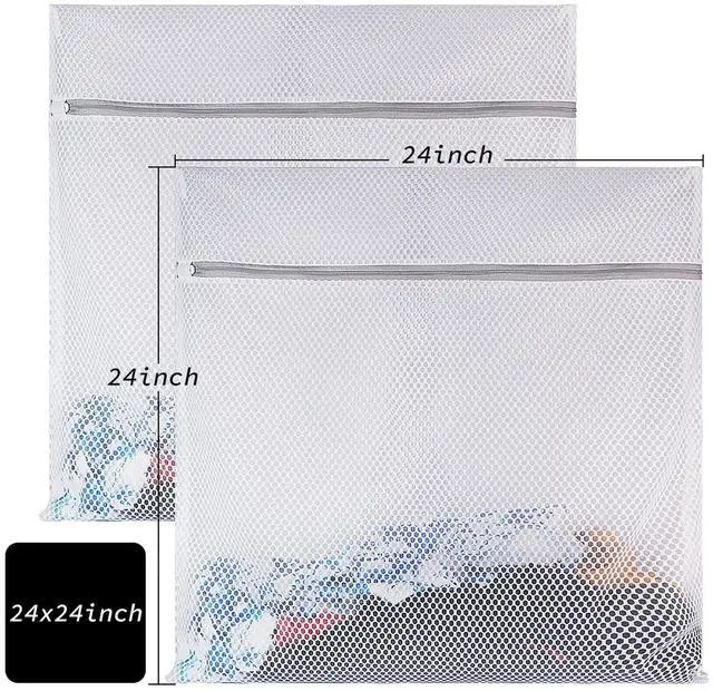 Alt view image 4 of 7 - 2 XX-Large Honeycomb Mesh Laundry Bag Delicates Durable for Washing Machine,24 x 24 Inches lingerie bags for Laundry, Travel Storage Organize Bag for Cotton Clothes,Sheet,Sweater, Shoes