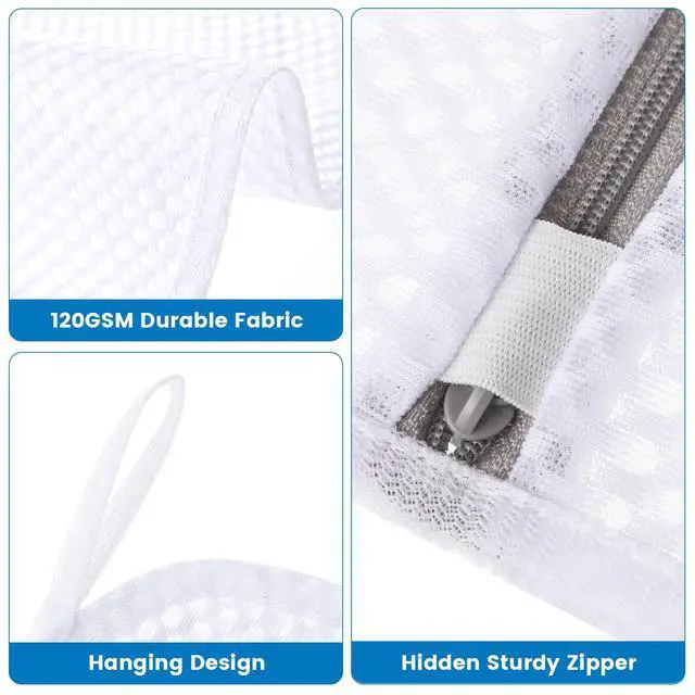 Alt view image 7 of 7 - 2 Pack XX-Large Mesh Laundry Bags for Delicates, 24 x 32 Inches Reusable Laundry Bag Durable Wash Bags for Washing Machine for College, Family, Travel, Storage