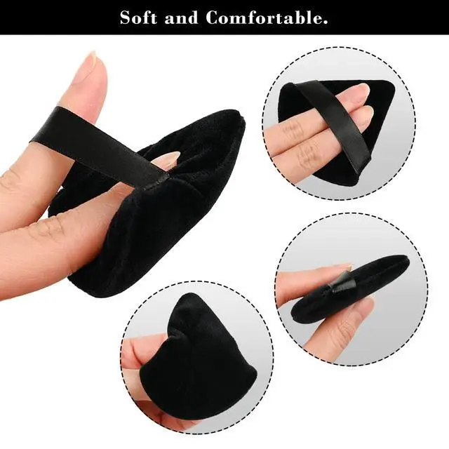 Alt view image 4 of 6 - 8Pcs of Triangular Powder Puff Makeup Sponges, Made of Super-soft Velvet, Designed for Contouring, Eye, and Corner, Beauty Blender Foundation Mixing Container.(Black)