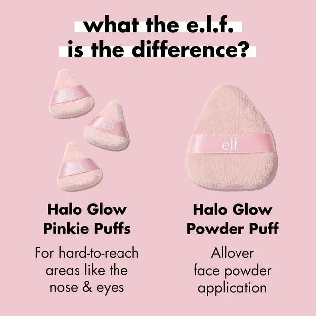 Alt view image 4 of 6 - Halo Glow Pinkie Puffs, Finger-sized, Mini Puff For Applying Loose & Pressed Powders, Soft, Reusable & Washable, Vegan & Cruelty-Free, Set of 3
