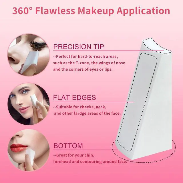 Alt view image 5 of 6 - 108 Pcs New Makeup Sponges Wedges for Face Foundation, Latex-Free Triangle Cosmetic Make Up Sponge for Flawless Application and Blending, Beauty Blender for All Skin Types with Two Pouches