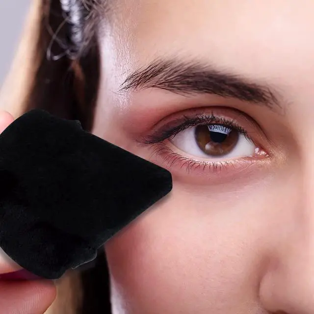 Alt view image 7 of 7 - Triangle Powder Puff Set of 2, Soft Velour Makeup Puff for Loose & Pressed Powder, Reusable Face Powder Puff with Finger Strap for Setting Powder, Foundation & Touch Ups