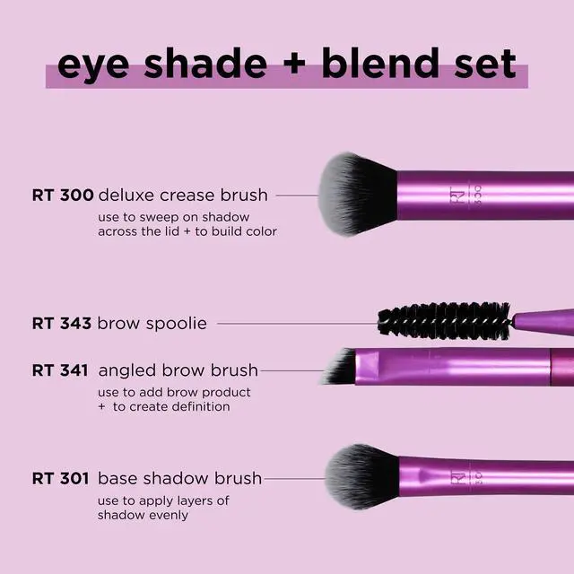 Alt view image 3 of 3 - Eye Shade & Blend Makeup Brush Trio, For Eyeshadow & Liner, Makeup Tools for Shaping & Grooming Brows, Defined Makeup Look, Synthetic Bristles, Vegan & Cruelty-Free, 3 Count