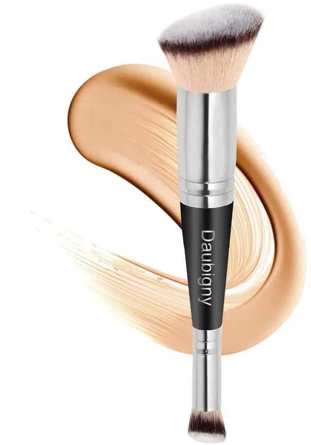 Main image of Makeup Brushes Dual-ended Foundation Brush Concealer Brush Perfect for Any Look Premium Luxe Hair Rounded Taperd Flawless Brush Ideal for Liquid, Cream, Powder,Blending,Concealer(Angled)