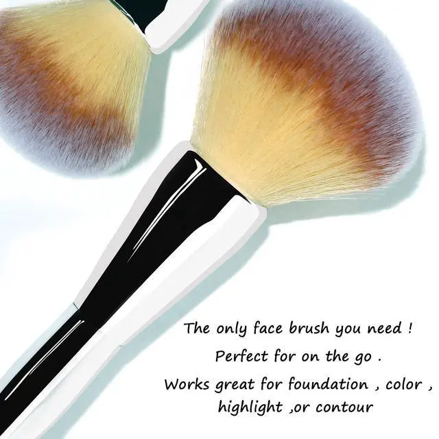 Alt view image 2 of 7 - Foundation Brush,Large Powder Brush Flat Arched Premium Durable Kabuki Makeup Brush Perfect For Blending Liquid,Cream and Flawless Powder,Buffing, Blending,Concealer