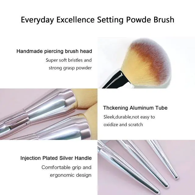 Alt view image 6 of 7 - Foundation Brush,Large Powder Brush Flat Arched Premium Durable Kabuki Makeup Brush Perfect For Blending Liquid,Cream and Flawless Powder,Buffing, Blending,Concealer