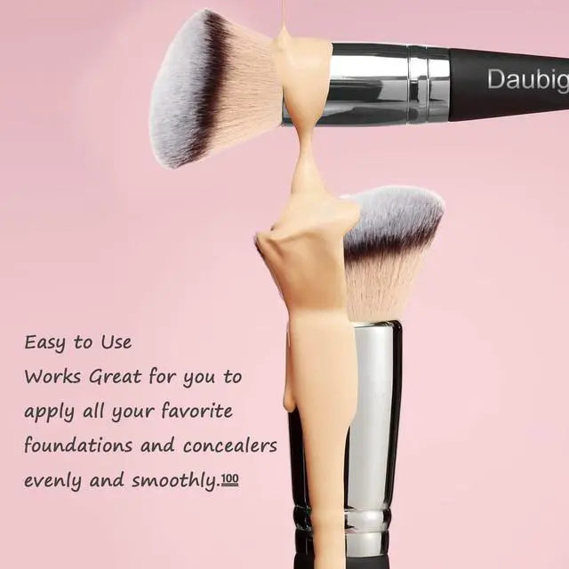 Alt view image 3 of 6 - Makeup Brushes Dual-ended Foundation Brush Concealer Brush Perfect for Any Look Premium Luxe Hair Rounded Taperd Flawless Brush Ideal for Liquid, Cream, Powder,Blending,Concealer(Angled)