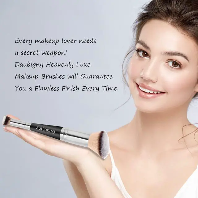 Alt view image 5 of 6 - Makeup Brushes Dual-ended Foundation Brush Concealer Brush Perfect for Any Look Premium Luxe Hair Rounded Taperd Flawless Brush Ideal for Liquid, Cream, Powder,Blending,Concealer(Angled)