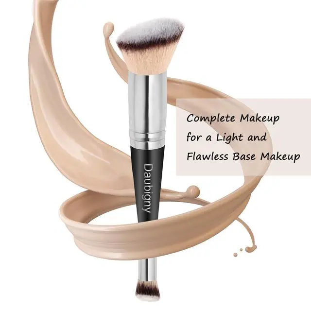 Alt view image 6 of 6 - Makeup Brushes Dual-ended Foundation Brush Concealer Brush Perfect for Any Look Premium Luxe Hair Rounded Taperd Flawless Brush Ideal for Liquid, Cream, Powder,Blending,Concealer(Angled)
