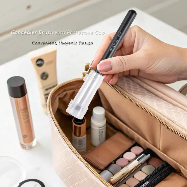 Alt view image 7 of 7 - Concealer Brush Under Eye Mini Angled Flat Top Kabuki Nose Contour Brush for Concealing Blending Setting Buffing with Powder Liquid Cream Cosmetic Pro Small Makeup Foundation brushes 270