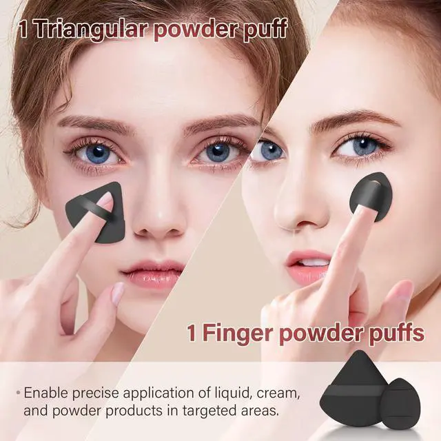 Alt view image 6 of 7 - Makeup Brushes Set, Professional 25 Pcs Makeup Kit, Include Foundation Powder Blush Concealers Eye shadows 21 Pcs Makeup Brushes and 2 Powder Puff, 2 Makeup Sponge(B01-Black)