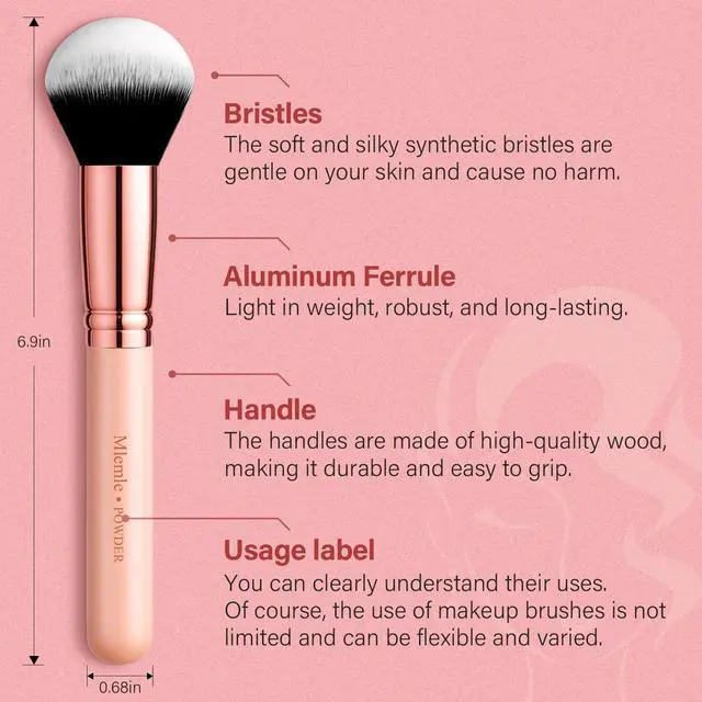 Alt view image 3 of 7 - Makeup Brushes Set, Professional 26 Pcs Makeup Kit, Include Powder Foundation Concealers Blush Eye shadows Eyebrow 21 Pcs Makeup Brushes and 2 Powder Puff, 3 Makeup Sponge(A01-Pink)