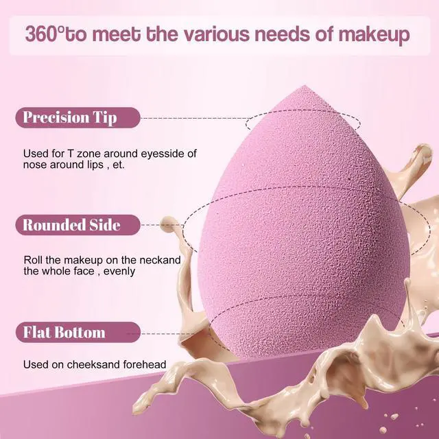 Alt view image 2 of 7 - Makeup Sponge Set Triangle Puff 14PCS Non-Latex Beauty Blender Sponges with Travel Case, Soft Makeup Puff for Foundation, Concealer, Cream & Powder, Face & Eye Blending for Sensitive Skin