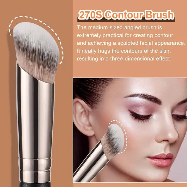 Alt view image 3 of 7 - Under Eye Concealer Brush, Angled Contour Brush Synthetic Kabuki Brush for Concealing Blending Setting Buffing with Liquid, Cream and Powder Cosmetic (270S)