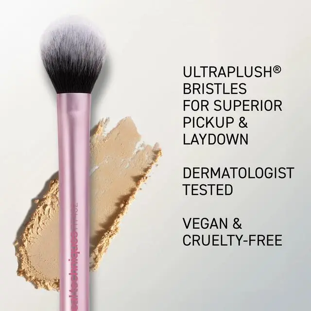Alt view image 4 of 6 - Setting Brush With Ultra Plush Custom Cut Synthetic Bristles and Extended Aluminum Ferrules to Build Coverage