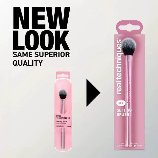 Alt view image 5 of 6 - Setting Brush With Ultra Plush Custom Cut Synthetic Bristles and Extended Aluminum Ferrules to Build Coverage