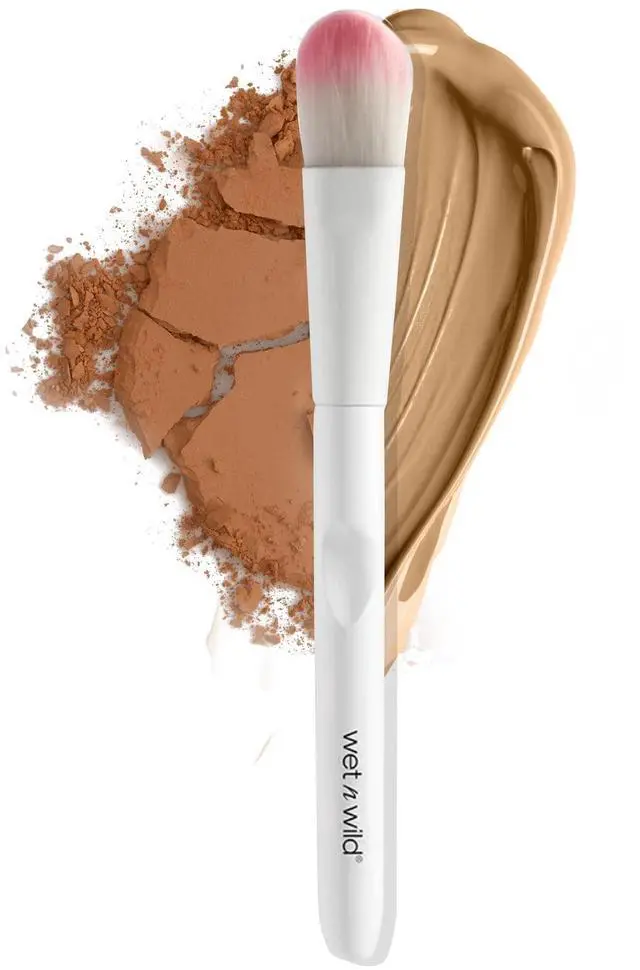 Main image of Foundation Brush, Densely-Packed Synthetic Fiber Bristles for Liquid, Cream & Powder, Ergonomic Handle for Comfortable Control