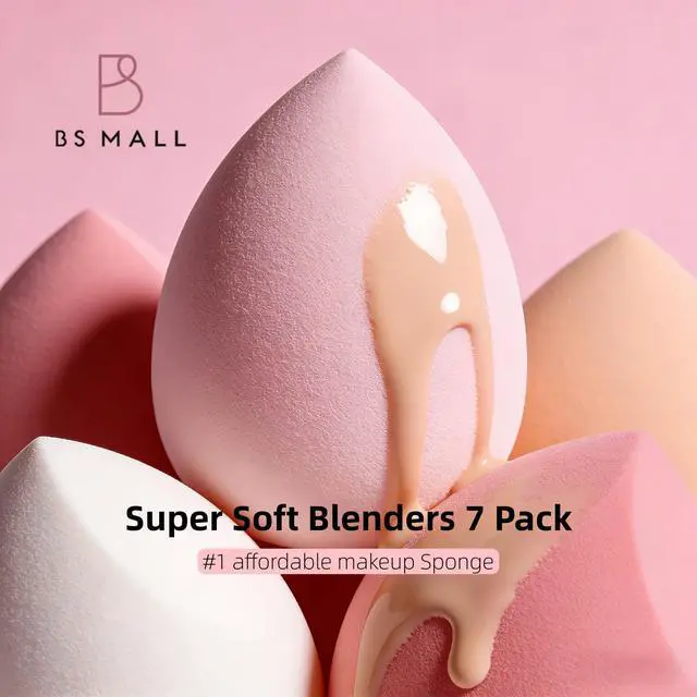 Alt view image 2 of 6 - Makeup Sponge Set with Storage Case 7 Pcs for Liquid, Cream, and Powder,SAVE Foundation with 1 Mini Makeup Sponge For Travel Daily Use (A-Pink
