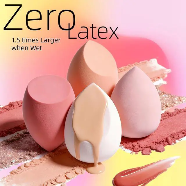 Alt view image 4 of 6 - Makeup Sponge Set with Storage Case 7 Pcs for Liquid, Cream, and Powder,SAVE Foundation with 1 Mini Makeup Sponge For Travel Daily Use (A-Pink