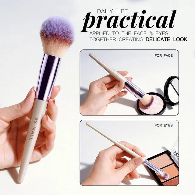 Alt view image 6 of 6 - Makeup Brush Set 18 Pcs Professional Foundation Powder Concealers Eyeshadow Blush Synthetic Makeup Brushes with Labeled instruction Black Case Upgraded Version