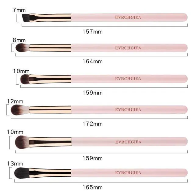 Alt view image 2 of 7 - Eye Makeup Brush Set, 6 Pcs Professional Blending Eyeshadow Makeup Brushes for Concealer Eyebrows Eyeliner, Soft Hairs & Wood Handle
