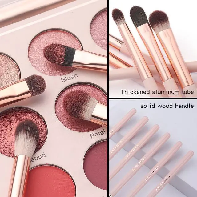 Alt view image 3 of 7 - Eye Makeup Brush Set, 6 Pcs Professional Blending Eyeshadow Makeup Brushes for Concealer Eyebrows Eyeliner, Soft Hairs & Wood Handle