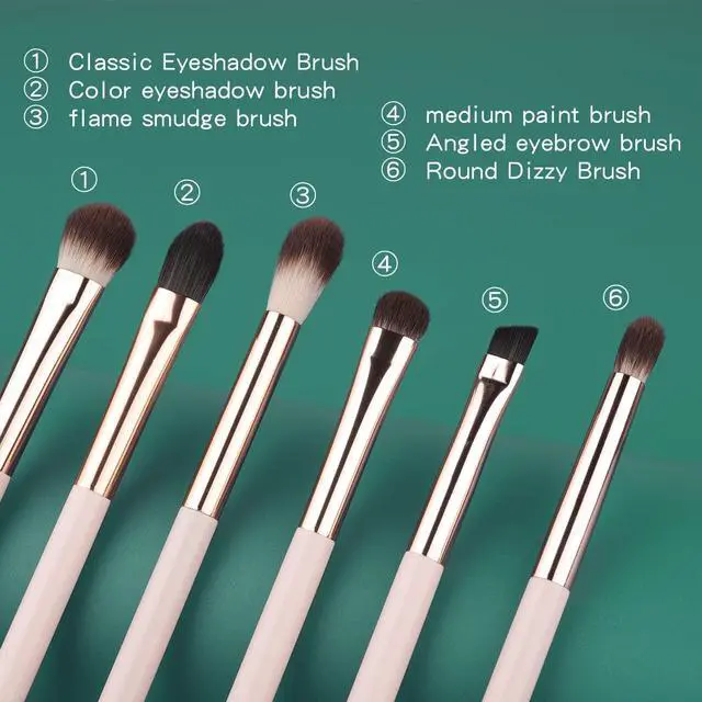 Alt view image 4 of 7 - Eye Makeup Brush Set, 6 Pcs Professional Blending Eyeshadow Makeup Brushes for Concealer Eyebrows Eyeliner, Soft Hairs & Wood Handle