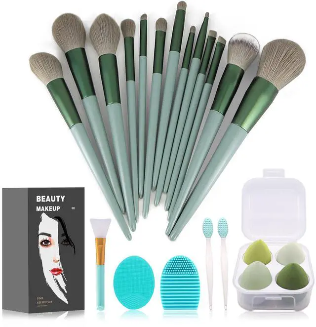 Main image of Makeup Brushes 22 Pcs Makeup Kit,Foundation Brush Eyeshadow Brush Make up Brushes Set (Green, 22 Piece Set)