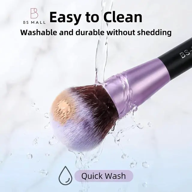 Alt view image 5 of 7 - Makeup Brushes Premium Synthetic Foundation Powder Concealers Eye Shadows 14 Pcs Purple for Makeup Beginner or Professional with Travel Case