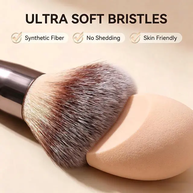 Alt view image 3 of 7 - Travel Makeup Brush Set PCS Professional Makeup Brushes with Case & Sponge for Foundation, Concealer, Powder, Blush & Eyeshadow, Soft Synthetic Brush Kit for Women, Beginners & Travelers