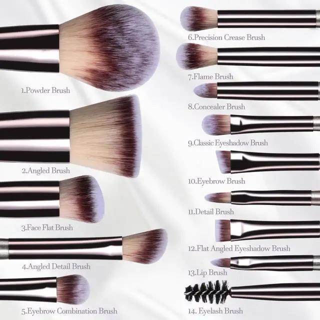 Alt view image 5 of 7 - Travel Makeup Brush Set PCS Professional Makeup Brushes with Case & Sponge for Foundation, Concealer, Powder, Blush & Eyeshadow, Soft Synthetic Brush Kit for Women, Beginners & Travelers