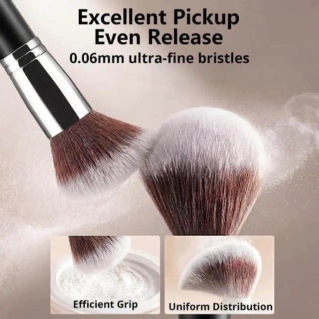 Alt view image 2 of 7 - Makeup Brushes Set, Professional Foundation Eyeshadow Concealer Blush Powder Bronzer Applicator, 2 Blender Sponge with Beauty Paper Case