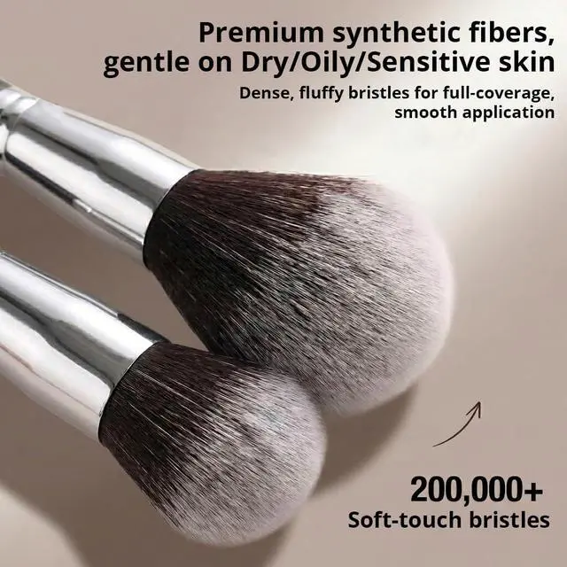 Alt view image 4 of 7 - Makeup Brushes Set, Professional Foundation Eyeshadow Concealer Blush Powder Bronzer Applicator, 2 Blender Sponge with Beauty Paper Case