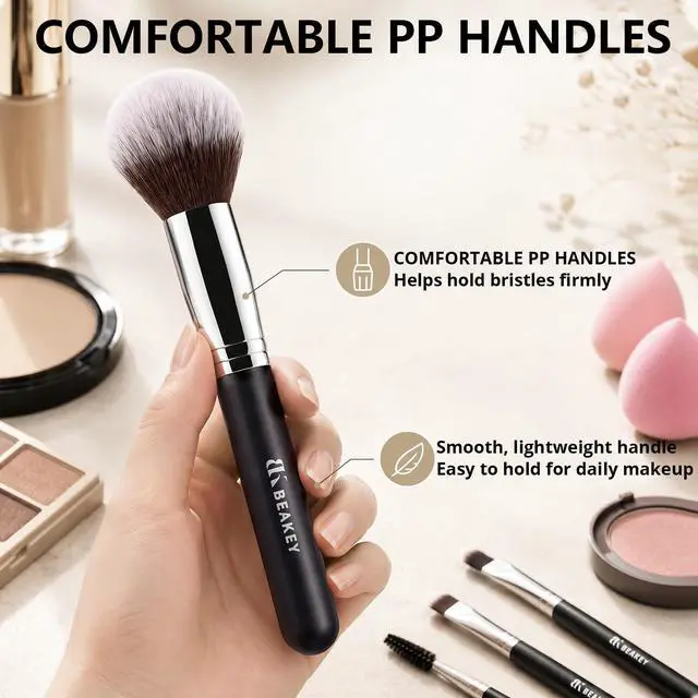 Alt view image 5 of 7 - Makeup Brushes Set, Professional Foundation Eyeshadow Concealer Blush Powder Bronzer Applicator, 2 Blender Sponge with Beauty Paper Case