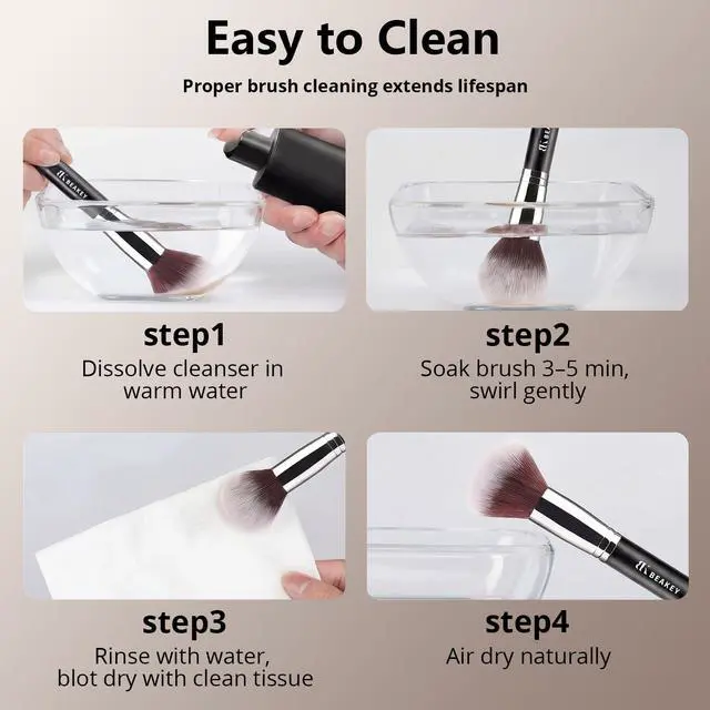 Alt view image 7 of 7 - Makeup Brushes Set, Professional Foundation Eyeshadow Concealer Blush Powder Bronzer Applicator, 2 Blender Sponge with Beauty Paper Case
