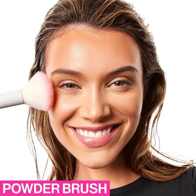 Alt view image 3 of 6 - Powder Brush, Ultra-Plush Synthetic Bristles for Flawless Application, Soft Touch, Ergonomic Handle for Comfortable Precision Control